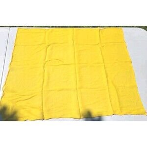 Vintage Yellow Scarf RN 3988 Japan Handrolled 61 vinal 39 Silk 26"X 20"